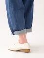 【3足1,386円】リブ風ロゴ刺繍ショートソックス ピーチ