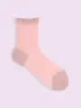 【靴下屋fam】くしゅくしゅシースルーショートソックス アプリコット