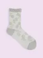【3足1,386円】花柄フロートショートソックス グレー