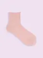 【3足1,386円】ゴム口ゆったりピコットフロートケーブル柄ショートソックス ピンク