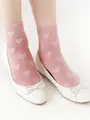 【3足1,386円】リンクスハートショートソックス ピンク