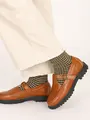 【3足1,386円】毛混ゴム口ゆったりミニチェックショートソックス カラシ