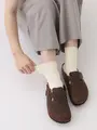 【3足1,386円】ゴム口ゆったり無地ベタショートソックス オフホワイト
