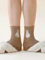 【3足1,386円】うさぎしっぽショートソックス モカチャ