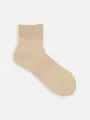 【good4U】1×1リブベタショートソックス ベージュ