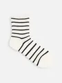 【good4U】ボーダーショートソックス オフホワイト