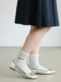 レース風ハートフロートショートソックス ベージュ