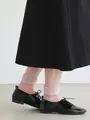 【3足1,386円】ゴム口ゆったりトップモールショートソックス ピンク+ピンクモール