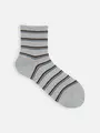【3足1,386円】アメリブマルチボーダーショートソックス グレーモク