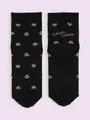 【靴下屋fam】ChouChou小花柄ショートソックス クロ