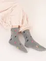【3足1,386円】毛混 靴下柄ショートソックス グレーモク