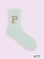 【3足1,386円】モコモコロゴソックス Pロゴ