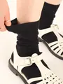 【3足1,386円】ゴム口ゆったりリブベタソックス クロ