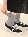 【3足1,386円】ゴム口ゆったりリブベタソックス グレーモク