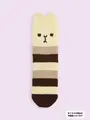 【3足1,386円】モコモコアルパカボーダーソックス クリーム