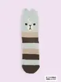【3足1,386円】モコモコアルパカボーダーソックス ダルミント