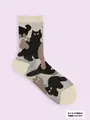 【3足1,386円】JQにゃんこカモフラ風ソックス キナリ