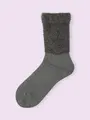 【3足1,386円】毛混トップ切替モールソックス グレーモク