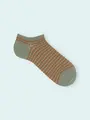 【3足1,386円】メンズミニチェックスニーカー用ソックス カーキ