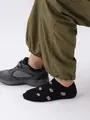 【3足1,386円】メンズ スポーツ柄スニーカー用ソックス クロ