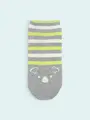 【3足1,386円】メンズ ブタさんコアラさんボーダースニーカー用ソックス グレー+コアラ