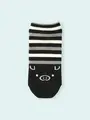 【3足1,386円】メンズ ブタさんコアラさんボーダースニーカー用ソックス クロ+ブタ