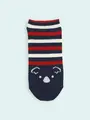 【3足1,386円】メンズ ブタさんコアラさんボーダースニーカー用ソックス ネイビー+コアラ