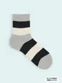 【3足1,386円】メンズ 太切替ショートソックス グレーモク