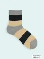 【3足1,386円】メンズ 毛混 タム太切替ショートソックス グレーモク