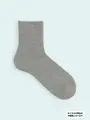 【3足1,386円】メンズ 毛混タム太リブショートソックス グレーモク