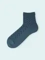 【3足1,386円】メンズ リンクスヘリンボンショートソックス ダルブルー