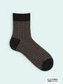 【3足1,386円】メンズ ツイード柄ショートソックス クロ