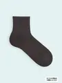 【3足1,386円】メンズ パイル無地ショートソックス チャコールグレー