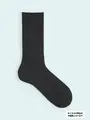 【3足1,386円】メンズ 2×2リブレギュラーソックス チャコールモク