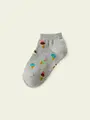 【3足1,386円】キッズ アイスクリームスニーカー用ソックス グレー