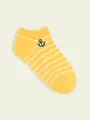 【3足1,386円】キッズ イカリボーダースニーカー用ソックス イエロー