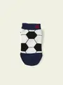 【靴下屋fam】キッズ サッカーボールスニーカー丈ソックス インディゴブルー