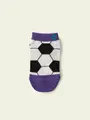 【3足1,386円】キッズ  サッカーボールスニーカー用ソックス パープル
