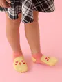 【3足1,386円】キッズ バレンタイン限定 動物いろいろスニーカー用ソックス ピーチ+インコ