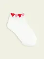 【靴下屋fam】キッズ ゴム口たっぷりハートスニーカー用ソックス オフホワイト+ピンク