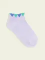 【靴下屋fam】キッズ ゴム口たっぷりハートスニーカー用ソックス ラベンダー