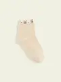 【3足1,386円】キッズ ゴム口たっぷりうさちゃんショートソックス ベージュ
