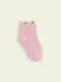 【3足1,386円】キッズ ゴム口たっぷりうさちゃんショートソックス ピンク