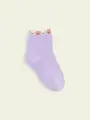 【3足1,386円】キッズ ゴム口たっぷりうさちゃんショートソックス ラベンダー