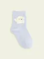 【3足1,386円】キッズ 新もふもふ動物ショートソックス サックス+アザラシ