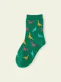【3足1,386円】キッズ 恐竜柄ショートソックス グリーン