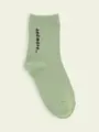 【3足1,386円】キッズ リブ風ロゴショートソックス グリーン