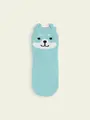 【3足1,386円】キッズ 耳付きわんこショートソックス サックス