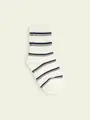【3足1,386円】キッズ アメリブマルチボーダーショートソックス オフホワイト