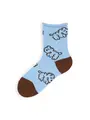 【3足1,485円】キッズ わんこ柄ショートソックス / 16-18cm サックス